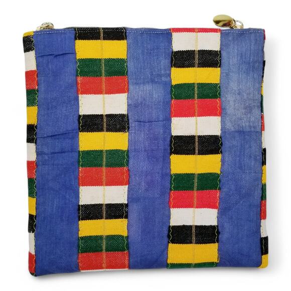 GAIA Empowered Women Woven Handbag African Ethnic Inspired Zip Top - Picture 1 of 6